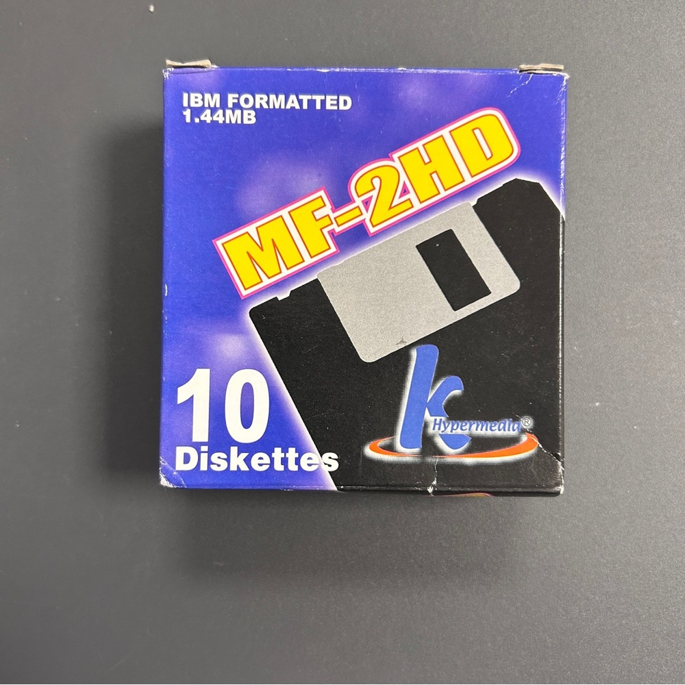 K Hypermedia MF-2HD 10 Floppy Disc Diskettes IBM Formatted 1.44MB New Open